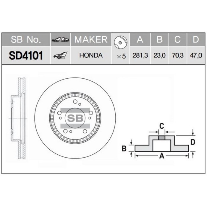 Диск тормозной HI-Q SD4101