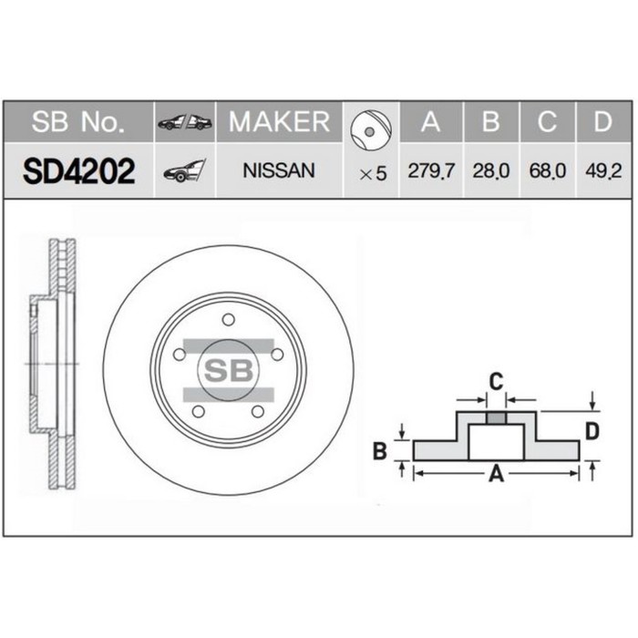 Диск тормозной HI-Q SD4202