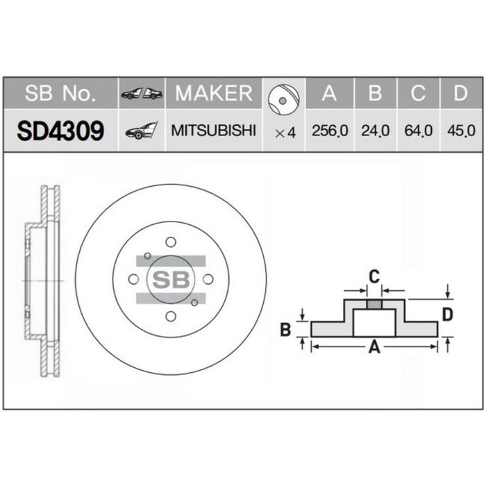 Диск тормозной HI-Q SD4309