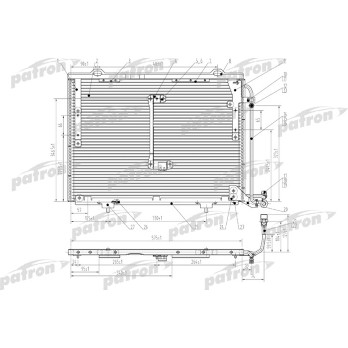 Радиатор кондиционера Patron PRS1057