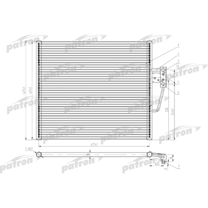 Радиатор кондиционера Patron PRS1124