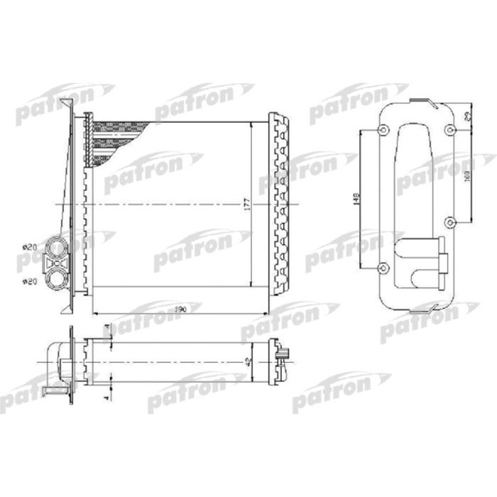 Радиатор отопителя Patron PRS2046