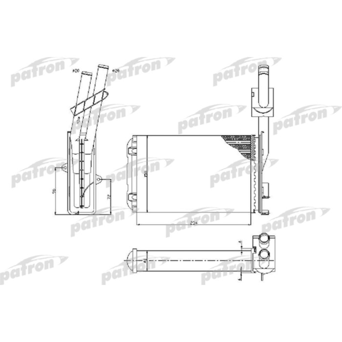 Радиатор отопителя Patron PRS2067