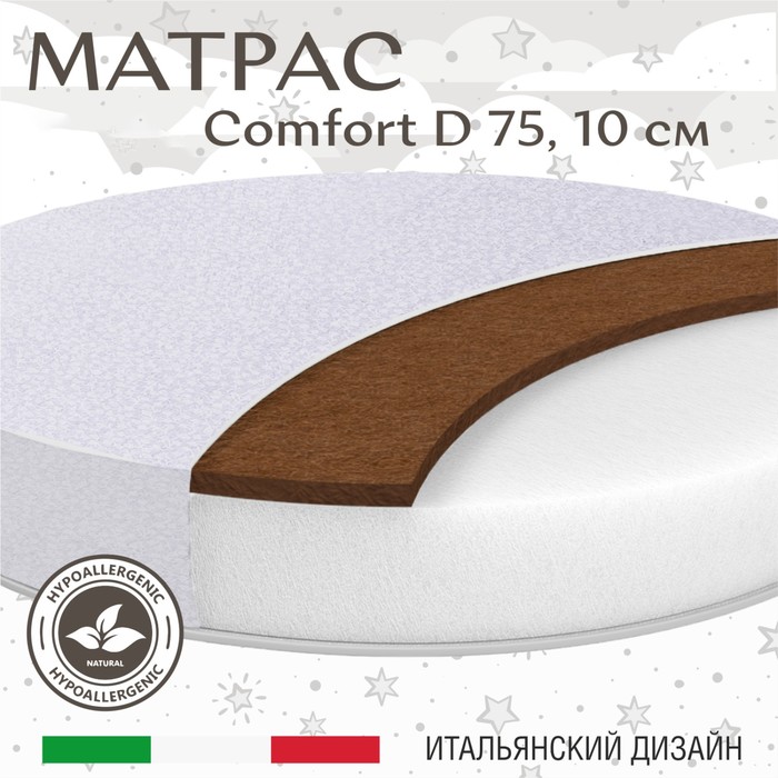 Матрас в кроватку овальный Cocos DeLuxe, размер 75х125 см