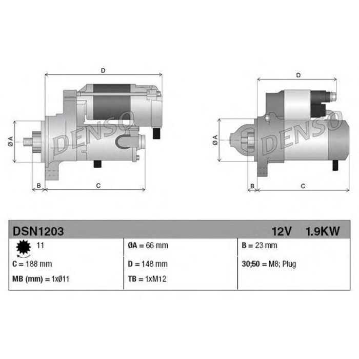 Стартер Denso DSN1203