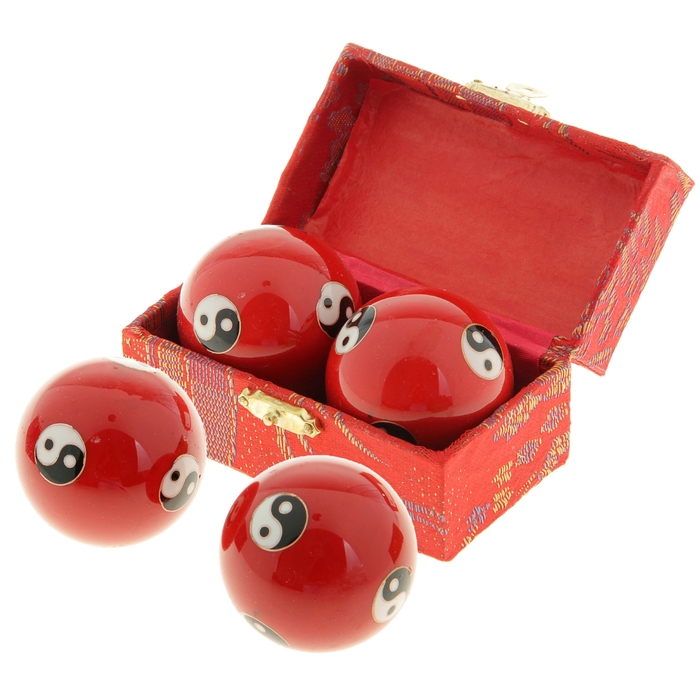 Поющие шары Баодинга (шары здоровья) (набор 2шт) d=4,5 см &quot;Инь и Ян&quot;, цвета МИКС