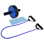 Набор для фитнеса (ролик для пресса+эспандер), цвет синий - фото 6588165