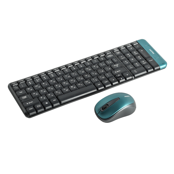Комплект клавиатура и мышь Smartbuy 222358AG-K, беспроводной, мембранный, USB, черный