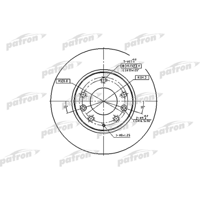 Диск тормозной Patron PBD4386