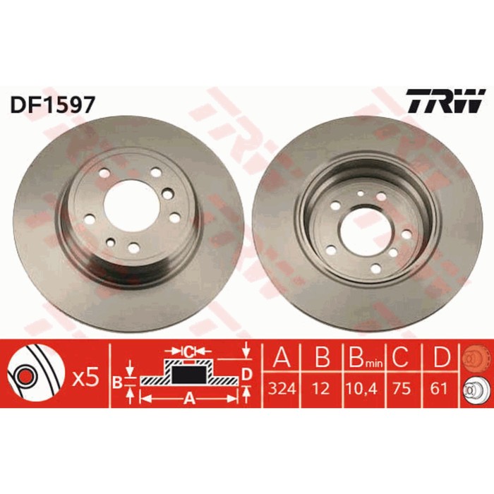 Диск тормозной TRW DF1597