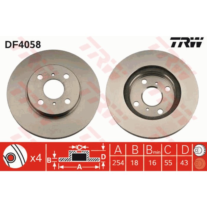 Диск тормозной TRW DF4058