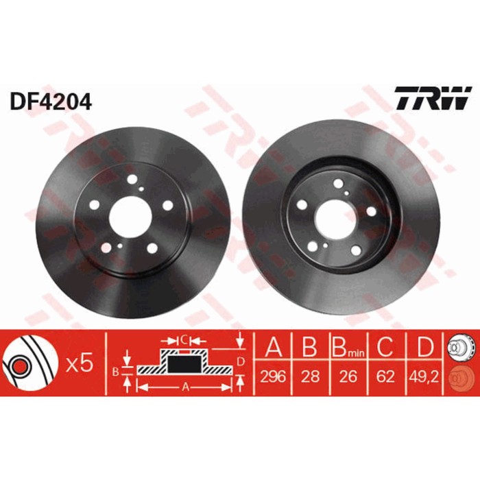 Диск тормозной TRW DF4204