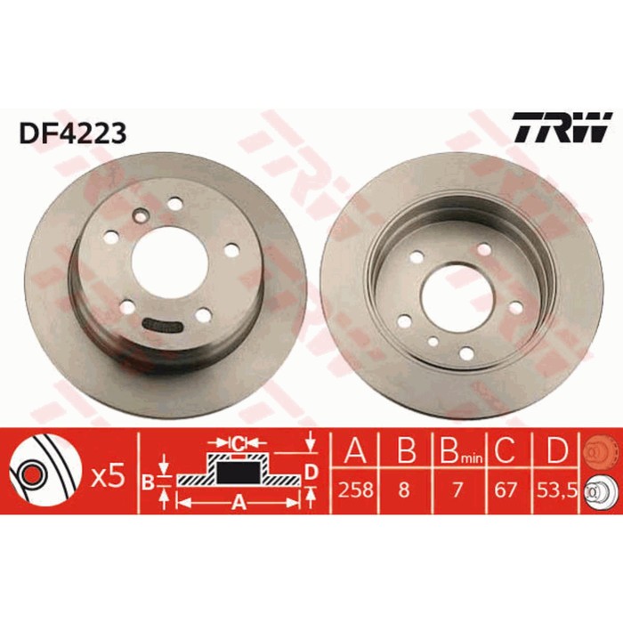 Диск тормозной TRW DF4223