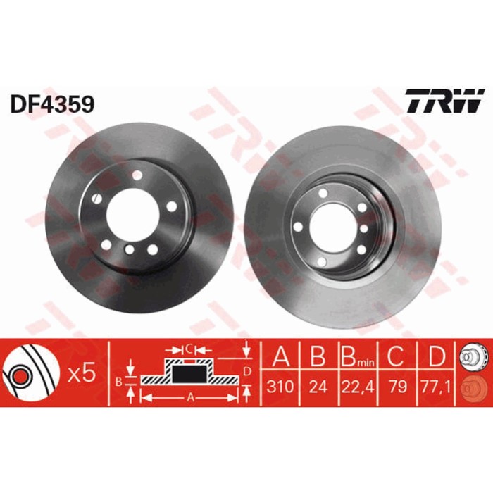 Диск тормозной TRW DF4359