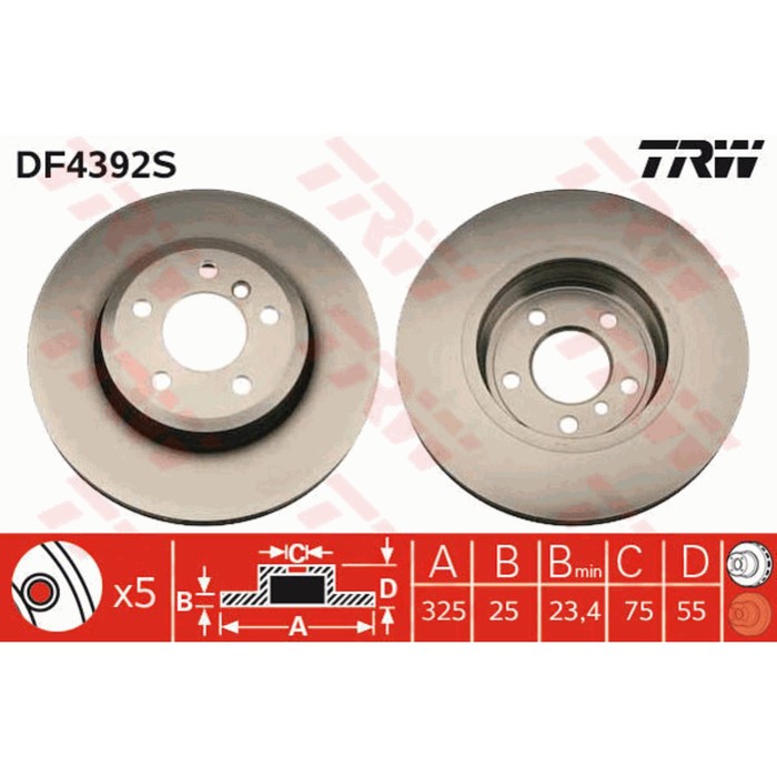 Диск тормозной TRW DF4392S