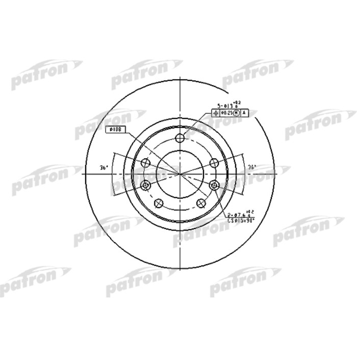 Диск тормозной Patron PBD1225