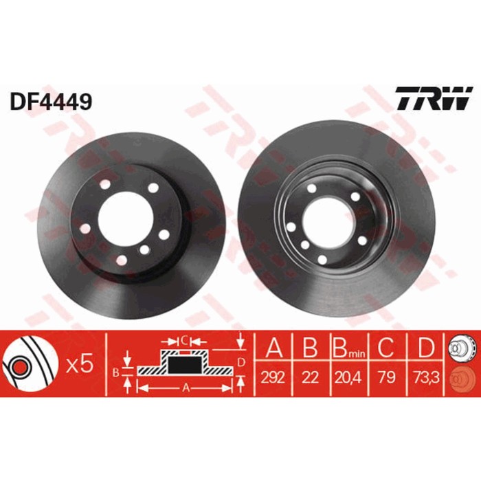 Диск тормозной TRW DF4449