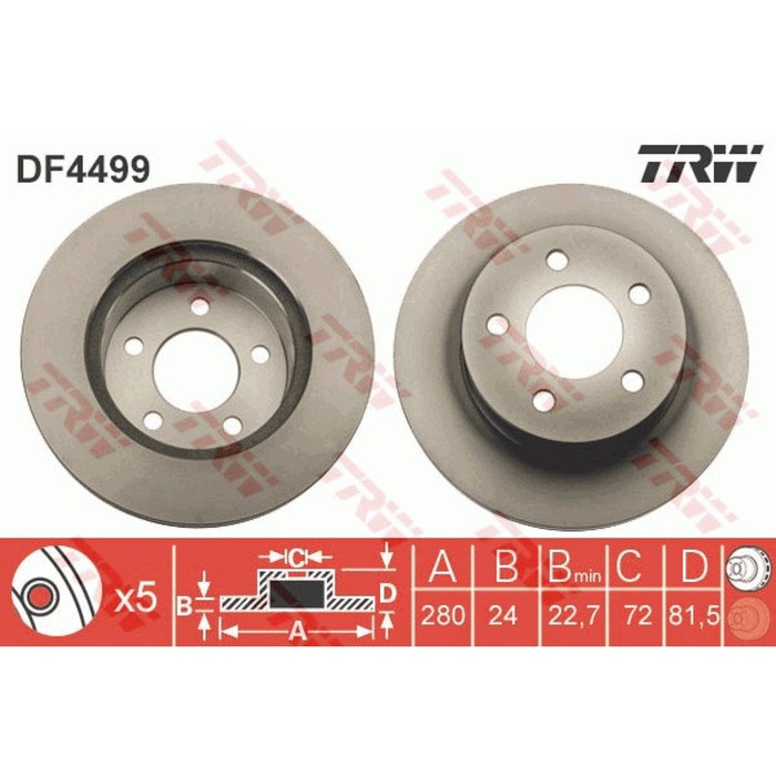 Диск тормозной TRW DF4499