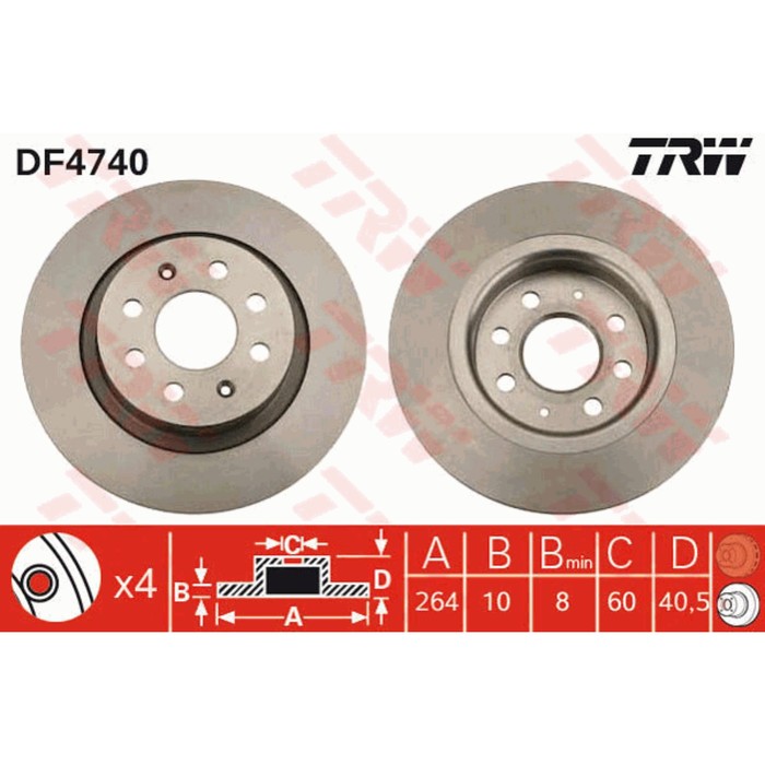 Диск тормозной TRW DF4740