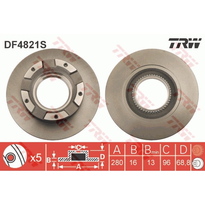 Диск тормозной TRW DF4821S