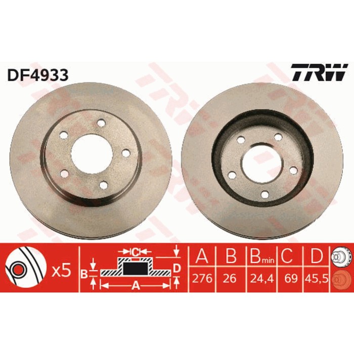 Диск тормозной TRW DF4933