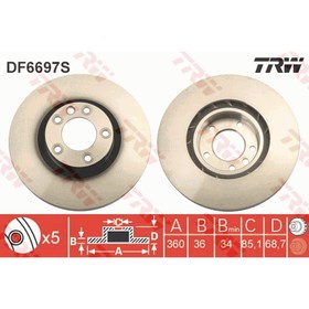 Диск тормозной TRW DF6697S 3098053