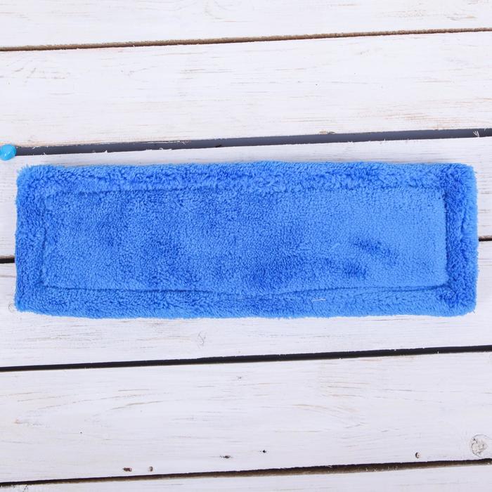 Насадка для плоской швабры с отжимом Доляна, 35,5×11,5 см, микрофибра, цвет синий - фото 797905973