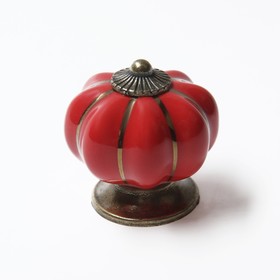 Ручка-кнопка Ceramics 001, керамическая, красная