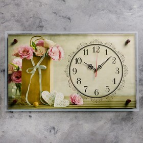 Часы настенные, серия: Цветы, "Цветочки в пакетике", микс 35х60 см