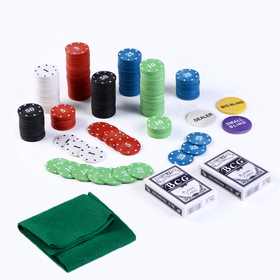 Покер, набор для игры (карты 2 колоды, фишки 500 шт.), 29 х 33 см