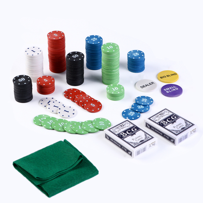 Покер, набор для игры (карты 2 колоды, фишки 500 шт.), 29 х 33 см - фото 28979