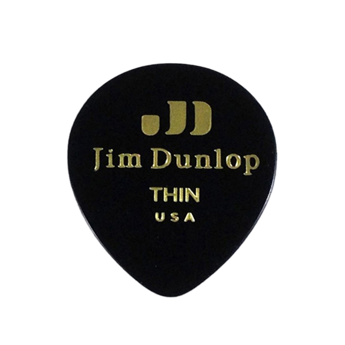 Медиаторы Dunlop 485P03TH Black Teardrop 12шт, капля, тонкие