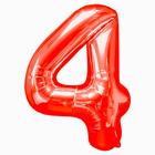 Foil balloon 16" Figure 4, individual packing, color red Foil balloon 16" Figure 4, individual packing, color red
