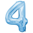 Foil balloon 16" Figure 4, individual packing, color blue Foil balloon 16" Figure 4, individual packing, color blue