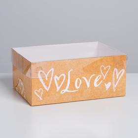 Коробка на 6 капкейков «Love», 16 х 23 х 10 см