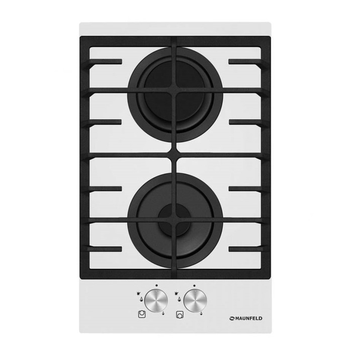Варочная поверхность Maunfeld MGHG.32.15W, газовая, 2 конфорки, белое стекло