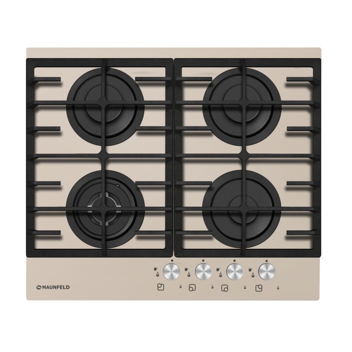 Варочная поверхность Maunfeld MGHG.64.17I(D), газовая, 4 конфорки, темно-бежевое стекло