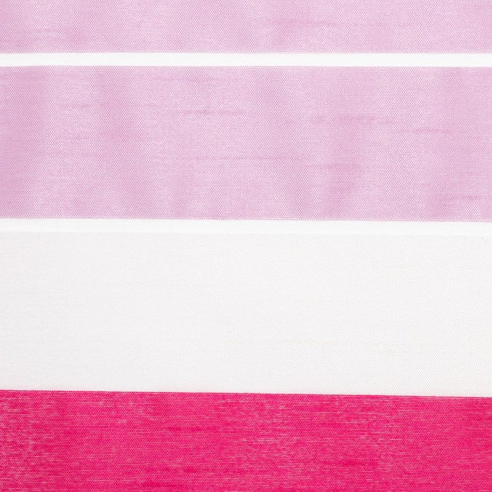 Тюль "Этель" 290х280 Гамма розовый (горизонтальная полоса) б/утяжелителя, 100% п/э