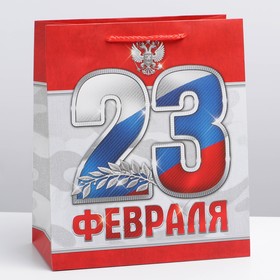 Пакет ламинированный вертикальный «23 февраля!», ML 23 × 27 × 11,5 см 2557314