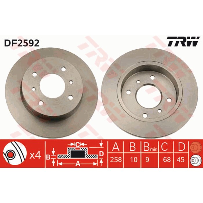 Диск тормозной TRW DF2592