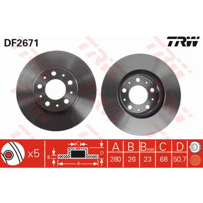 Диск тормозной TRW DF2671