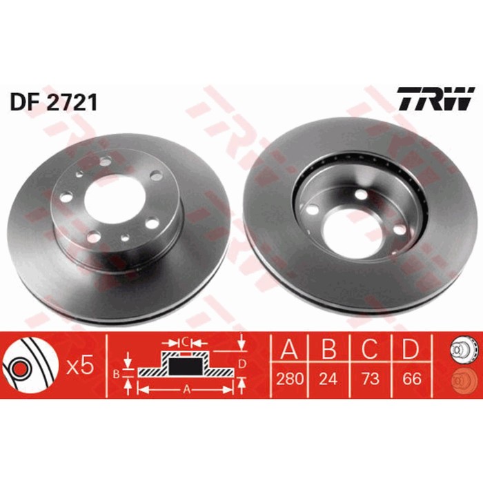 Диск тормозной TRW DF2721