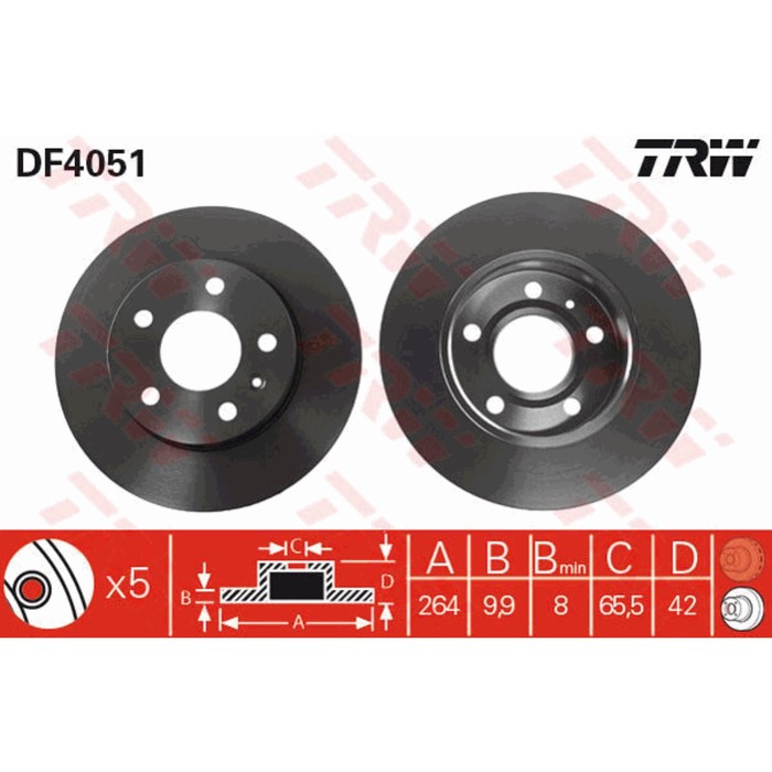 Диск тормозной TRW DF4051