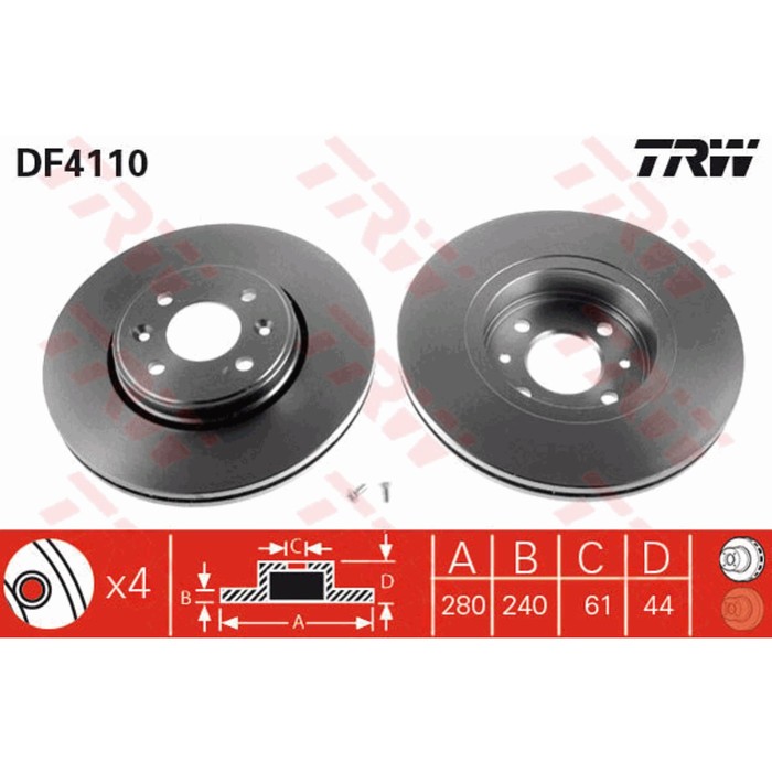 Диск тормозной TRW DF4110