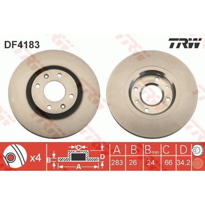 Диск тормозной TRW DF4183