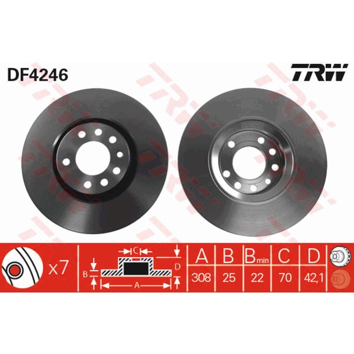 Диск тормозной TRW DF4246