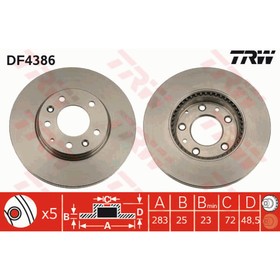Диск тормозной TRW DF4386 3111388
