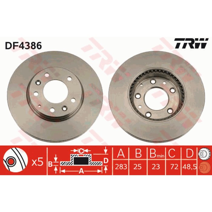 Диск тормозной TRW DF4386