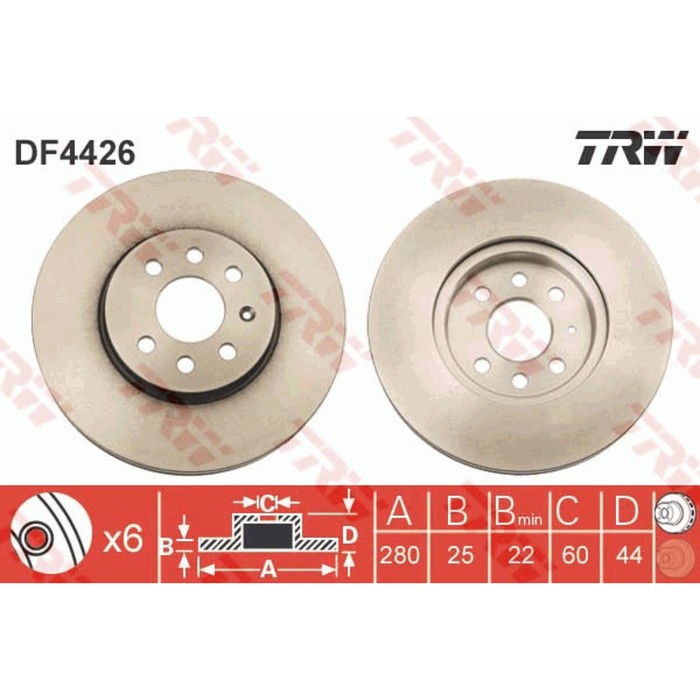 Диск тормозной TRW DF4426