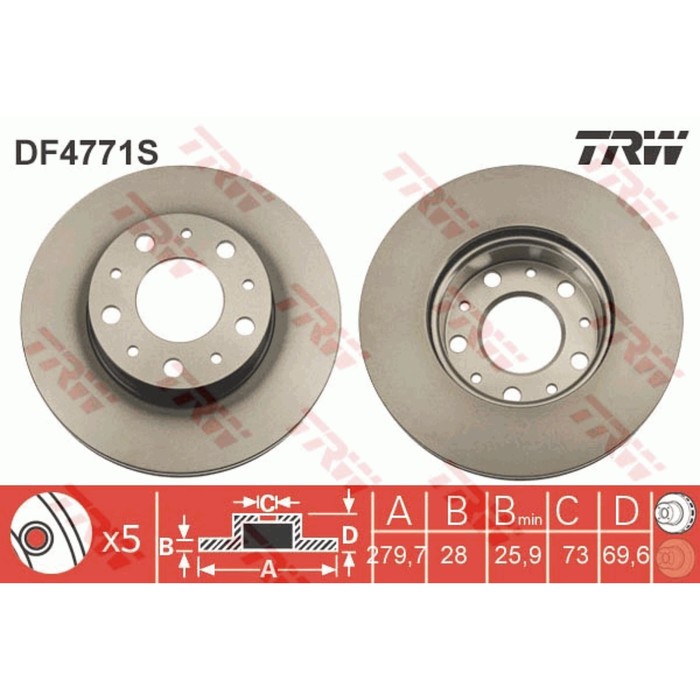 Диск тормозной TRW DF4771S